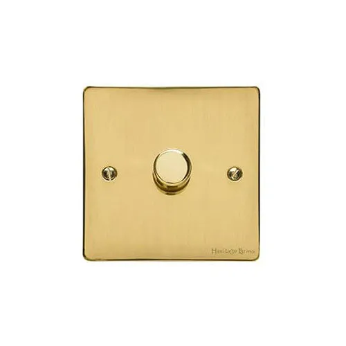 Elite Flat Plate Range-Polished Brass-1 Gang LED Dimmer (Compatible with LED Lamps)