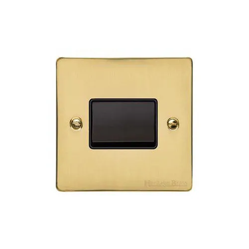 Elite Flat Plate Range-Polished Brass-6A Triple Pole Fan Isolator Switch