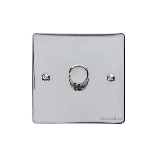 Elite Flat Plate Range-Polished Chrome-1 Gang LED Dimmer (Compatible with LED Lamps)
