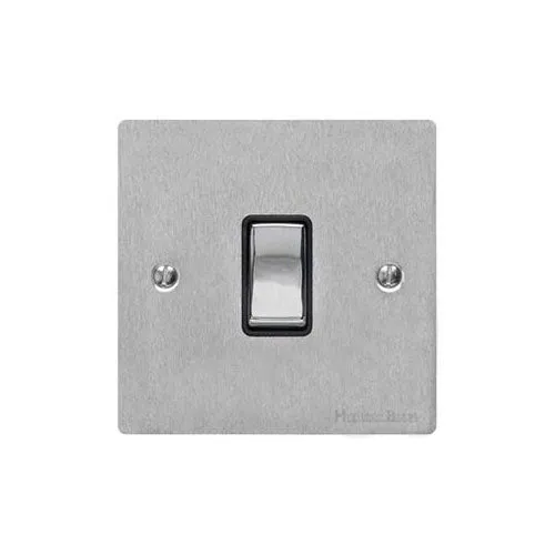 Elite Flat Plate Range-Satin Chrome-1 Gang Intermediate Rocker Switch (10 Amp)