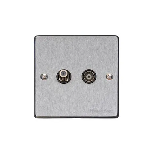 Elite Flat Plate Range-Satin Chrome-TV/Satellite Socket