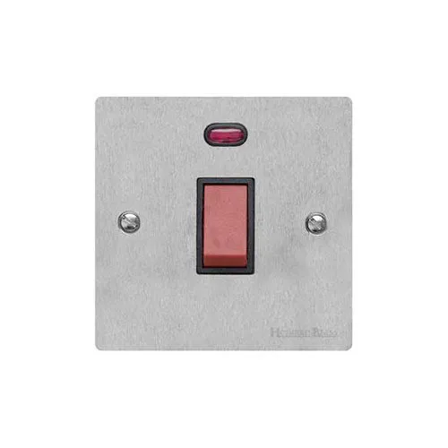 Elite Flat Plate Range-Satin Chrome-45A DP Cooker Switch with Neon (single plate)