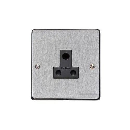 Elite Flat Plate Range-Satin Chrome-5 Amp 3 Round Pin Socket