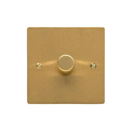Elite Flat Plate Range-Satin Brass-1 Gang LED Dimmer (Compatible with LED Lamps)
