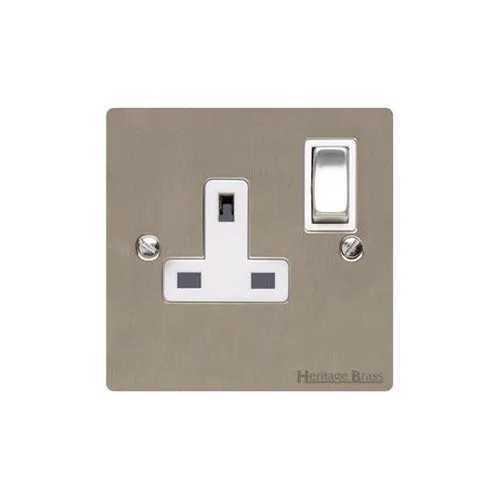 Elite Flat Plate Range-Satin Nickel-Single Socket (13 Amp)
