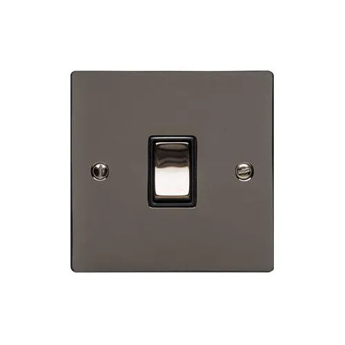 Elite Flat Plate Range-Black Nickel-1 Gang Rocker Switch (10 Amp)