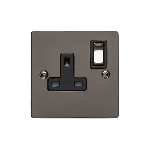 Elite Flat Plate Range-Black Nickel-Single Socket (13 Amp)