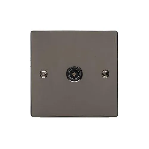Elite Flat Plate Range-Black Nickel-1 Gang Non-Isolated TV Coaxial Socket