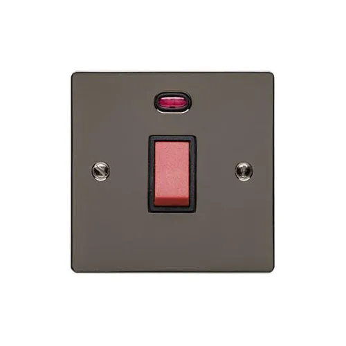 Elite Flat Plate Range-Black Nickel-45A DP Cooker Switch with Neon (single plate)