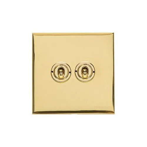 Winchester Range-Polished Brass-2 Gang Toggle Switch