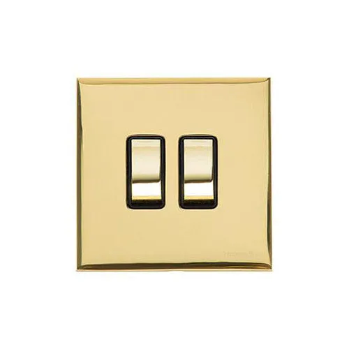 Winchester Range-Polished Brass-2 Gang Rocker Switch (10 Amp)