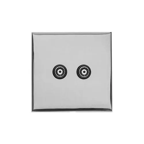 Winchester Range-Polished Chrome-2 Gang TV Coaxial Socket