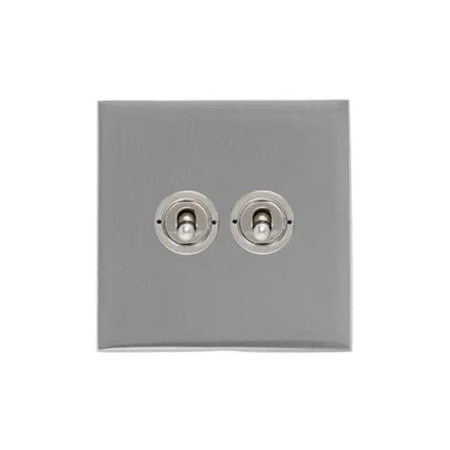 Winchester Range-Satin Chrome Silk-2 Gang Toggle Switch