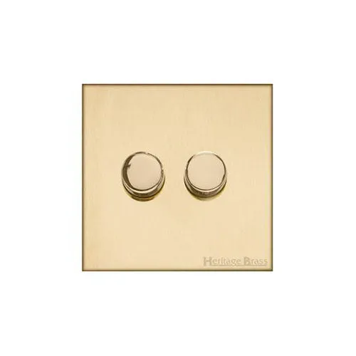 Winchester Range-Satin Brass-2 Gang LED Dimmer (Compatible with LED Lamps)