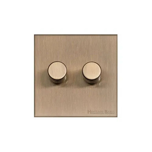 Winchester Range-Antique Brass-2 Gang Dimmer (250 watts)