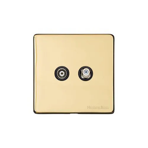 Vintage Range-Polished Brass-TV/Satellite Socket