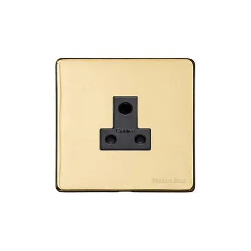Vintage Range-Polished Brass-5 Amp 3 Round Pin Socket