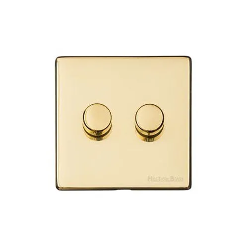 Vintage Range-Polished Brass-2 Gang Dimmer (250 watts)