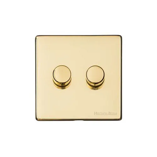 Vintage Range-Polished Brass-2 Gang Dimmer (400 watts)