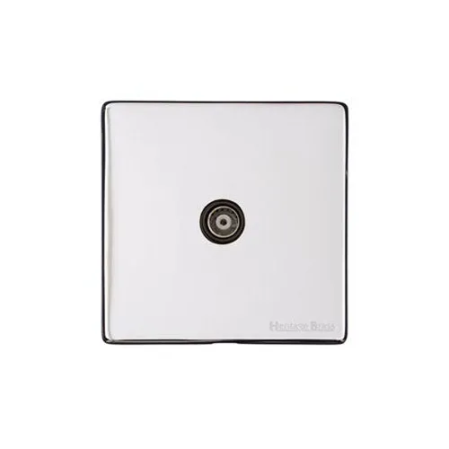 Vintage Range-Polished Chrome-1 Gang Non-Isolated TV Coaxial Socket