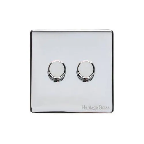 Vintage Range-Polished Chrome-2 Gang Dimmer (400 watts)