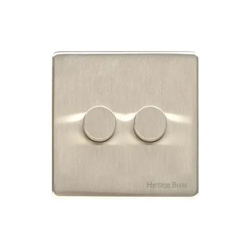 Vintage Range-Satin Nickel-2 Gang Dimmer (250 watts)