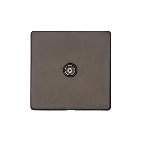 Vintage Range-Matt Bronze-1 Gang Non-Isolated TV Coaxial Socket