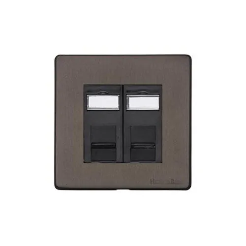 Vintage Range-Matt Bronze-2 Gang RJ45