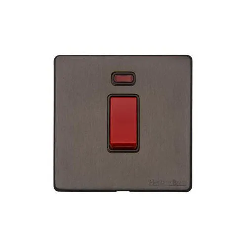 Vintage Range-Matt Bronze-45A DP Cooker Switch with Neon (single plate)