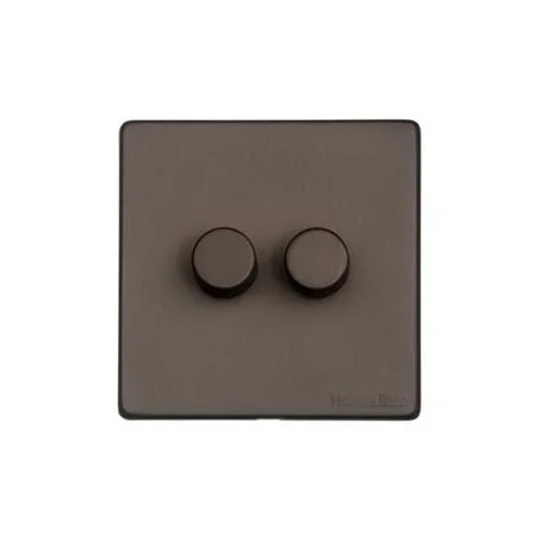 Vintage Range-Matt Bronze-2 Gang Dimmer (250 watts)