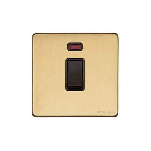 Vintage Range-Satin Brass-20A DP SWITCH with Neon