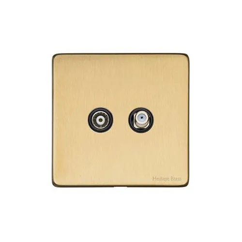 Vintage Range-Satin Brass-TV/Satellite Socket