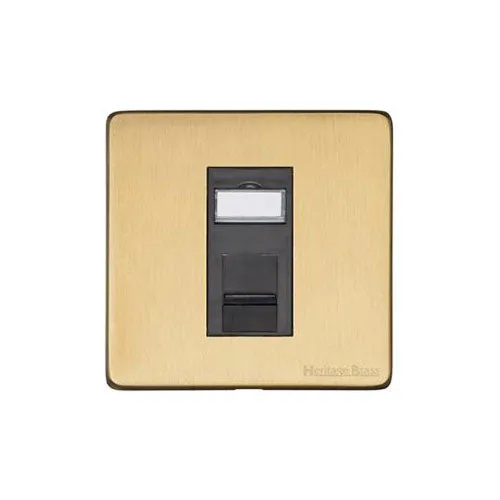 Vintage Range-Satin Brass-1 Gang RJ45