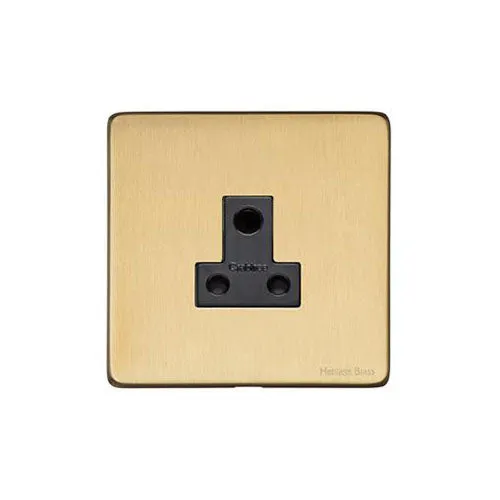 Vintage Range-Satin Brass-5 Amp 3 Round Pin Socket
