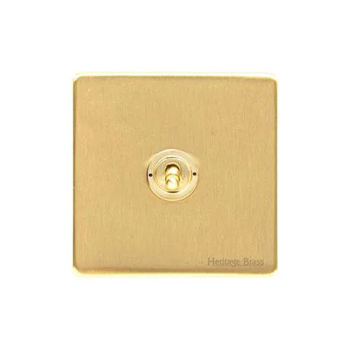 Vintage Range-Satin Brass-1 Gang Toggle Switch