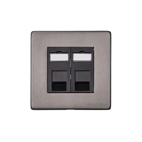 Vintage Range-Satin Black Nickel-2 Gang Secondary Line Socket