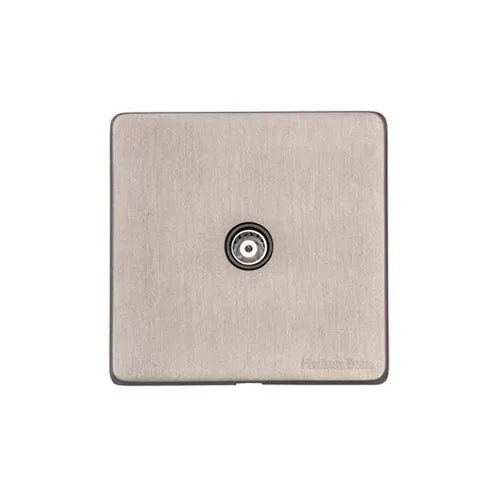 Vintage Range-Aged Pewter-1 Gang Non-Isolated TV Coaxial Socket