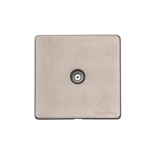 Vintage Range-Aged Pewter-1 Gang Isolated TV Coaxial Socket