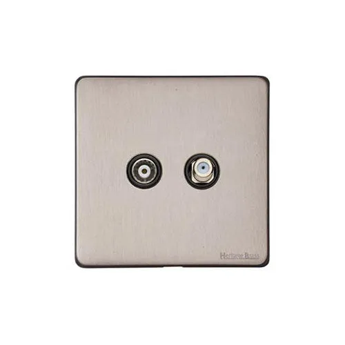 Vintage Range-Aged Pewter-TV/Satellite Socket