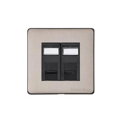 Vintage Range-Aged Pewter-2 Gang RJ45