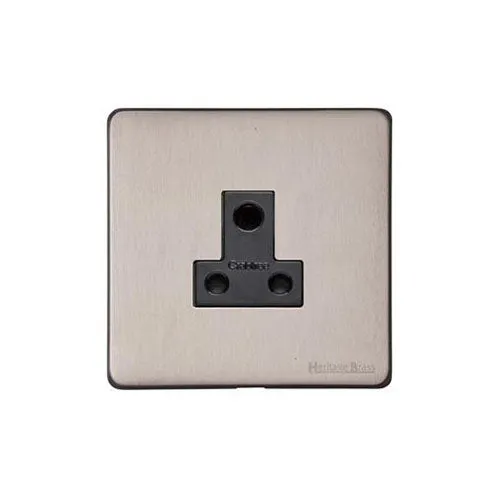 Vintage Range-Aged Pewter-5 Amp 3 Round Pin Socket