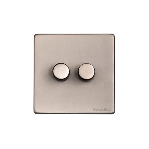 Vintage Range-Aged Pewter-2 Gang Dimmer (250 watts)