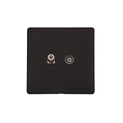 Vintage Range-Matt Black-TV/Satellite Socket