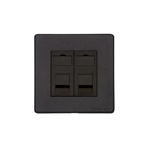 Vintage Range-Matt Black-2 Gang RJ45