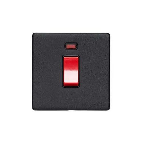 Vintage Range-Matt Black-45A DP Cooker Switch with Neon (single plate)