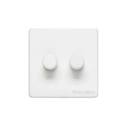 Vintage Range-Gloss White-2 Gang Dimmer (400 watts)