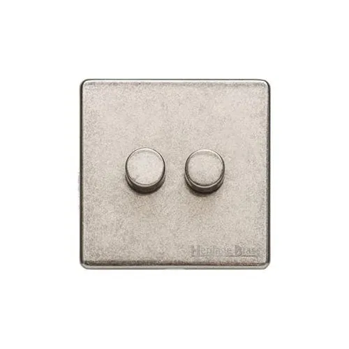 Vintage Range-Rustic Nickel-2 Gang Dimmer (400 watts)