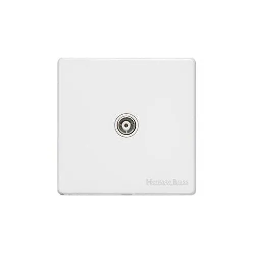 Vintage Range-Matt White-1 Gang Isolated TV Coaxial Socket