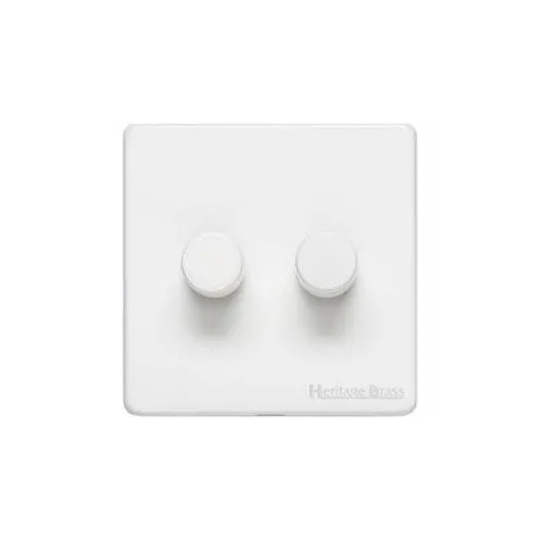 Vintage Range-Matt White-2 Gang Dimmer (400 watts)