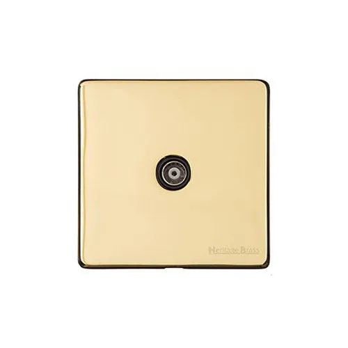 Studio Range-Polished Brass-1 Gang Isolated TV Coaxial Socket
